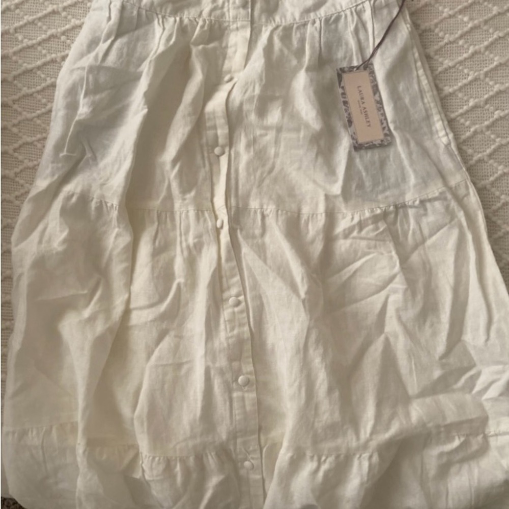 White Button-Down Skirt